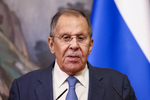 RUSSIA, MOSCOW - OCTOBER 12, 2026: Sergei Lavrov, Russia s Foreign Minister, gives a press conference following a meeting with Youssef Rajji, Lebanon s Minister of Foreign Affairs and Emigrants, at the Reception House of the Foreign Ministry. Artyom Geodakyan TASS  99175923