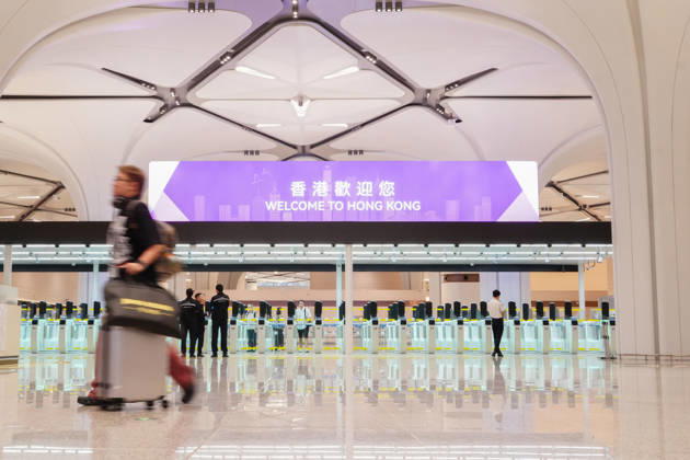 HONG KONG-DAILY HUANGGANG-PORT-OPENING Passengers arrive in Hong Kong through the redeveloped Huanggang Port on October 12, 2026, the first day of operations under the new collaborative inspection and joint clearance system. (Photo by Zulu Lo TMHK via Nexpher Images) Hong Kong