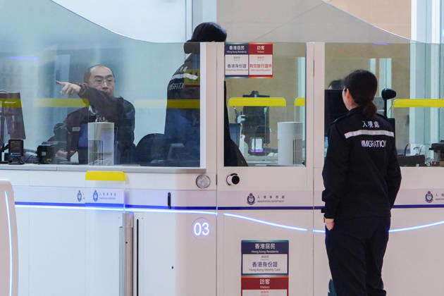HONG KONG-DAILY HUANGGANG-PORT-OPENING Hong Kong immigration and port personnel carry out their duties at the redeveloped Huanggang Port on October 12, 2026, as the new border crossing begins operations with 134 automated clearance channels and 68 manual counters. (Photo by Zulu Lo TMHK via Nexpher Images) Hong Kong