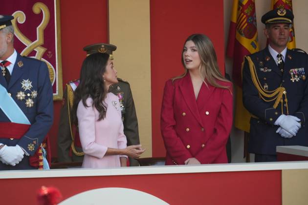 Spanish King Felipe VI and Queen Letizia with Princess Leonor de Borbon and Princess Sofia de Borbon attending a military parade during the known as Dia de la Hispanidad, Spain s National Day, in Madrid, on Monday 12, October 2026 Cordon Press 