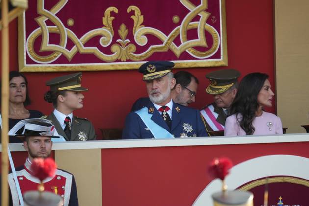 Spanish King Felipe VI and Queen Letizia with Princess Leonor de Borbon and Princess Sofia de Borbon attending a military parade during the known as Dia de la Hispanidad, Spain s National Day, in Madrid, on Monday 12, October 2026 Cordon Press 
