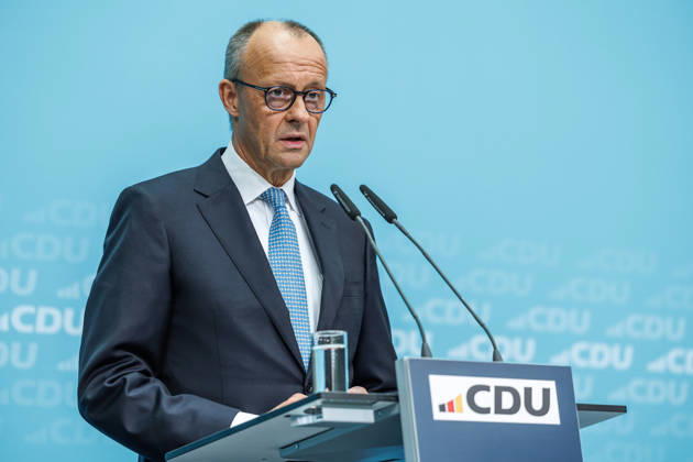 Pressekonferenz mit dem Vorsitzenden der CDU Deutschlands, Bundeskanzler Friedrich Merz und der Generalsekretärin der CDU Deutschlands Franziska Hoppermann Pressekonferenz mit dem Vorsitzenden der CDU Deutschlands, Bundeskanzler Friedrich Merz und der Generalsekretärin der CDU Deutschlands Franziska Hoppermann am 12.10.2026 in Berlin. Berlin Berlin Deutschland CDU-Bundesgeschäftsstelle (Konrad-Adenauer-Haus)