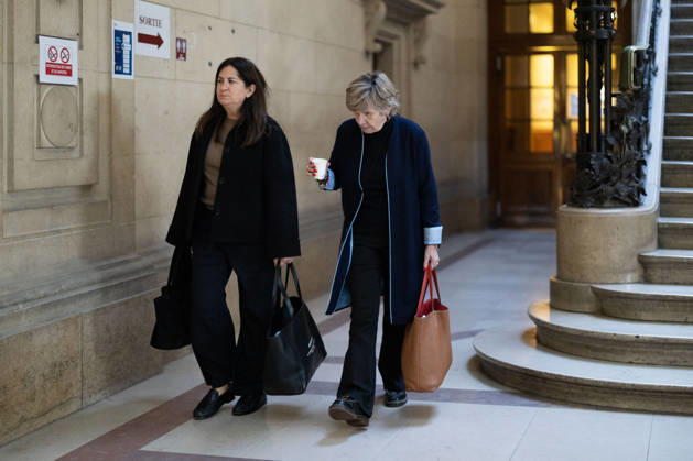 Trial of Mimi Marchand for alleged extortion of Karine Le Marchand - Paris French journalist Michele Marchand also known as Mimi Marchand and her lawyer Caroline Toby arrive at the Paris courthouse for the appeal hearing in her case involving the alleged extortion of French television presenter Karine Le Marchand, in Paris, on October 12, 2026. Photo by Raphael Lafargue ABACAPRESS.COM Paris France  Copyright: xLafarguexRaphael ABACAx