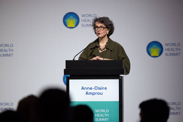 World Health Summit 2026 Weltgesundheitsgipfel 2. Tag Deutschland, Berlin am 12. Oktober 2026: Veröffentlichung des Abschlussberichts (Capstone Insights Report) des Global Preparedness Monitoring Board (GPMB). Launch of the GPMB Capstone Insights Report Getting Ahead of Pandemic Risk: Insights from Eight Years of Global Monitoring. Im Bild: Dr. Anne-Claire Amprou französische Botschafterin für globale Gesundheit und seit Dezember 2025 Vorsitzende des Verwaltungsrats von Unitaid. Ministry for Europe and Foreign Affairs French Ambassador for Global Health France.