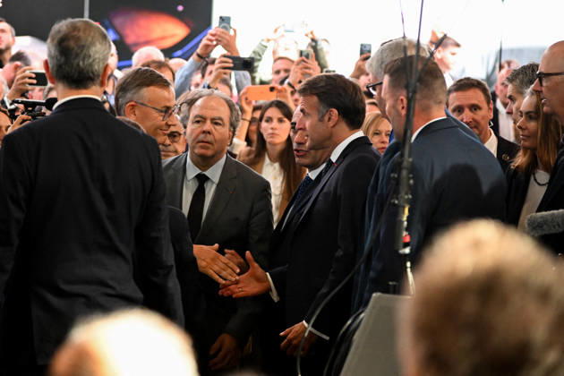 French President Emmanuel Macron, accompanied by Luc Chatel and Roland Lescure, Minister of the Economy, Finance, and Industrial, Energy, and Digital Sovereignty, attends the 2026 Paris Motor Show at Paris Expo · Porte de Versailles in Paris, France, on October 12, 2026. Lionel Urman Bestimage French President Emmanuel Macron at the international Paris Motor Show at the Porte de Versailles in Paris, France, on October 12, 2026. Paris, France Copyright: xLIONELxURMANxx xBESTIMAGExLIONELxURMANxx xBESTIMAGEx
