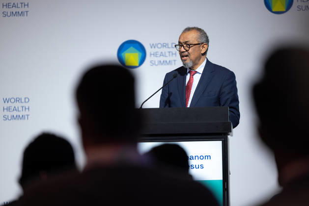 World Health Summit 2026 Weltgesundheitsgipfel 2. Tag Deutschland, Berlin am 12. Oktober 2026: Veröffentlichung des Abschlussberichts (Capstone Insights Report) des Global Preparedness Monitoring Board (GPMB). Launch of the GPMB Capstone Insights Report Getting Ahead of Pandemic Risk: Insights from Eight Years of Global Monitoring. Im Bild: Dr. Tedros Adhanom Ghebreyesus Generaldirektor der Weltgesundheitsorganisation (WHO). World Health Organization (WHO) Director-General.