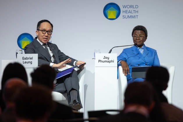 World Health Summit 2026 Weltgesundheitsgipfel 2. Tag Deutschland, Berlin am 12. Oktober 2026: Veröffentlichung des Abschlussberichts (Capstone Insights Report) des Global Preparedness Monitoring Board (GPMB). Launch of the GPMB Capstone Insights Report Getting Ahead of Pandemic Risk: Insights from Eight Years of Global Monitoring. Im Bild: Joy Phumaphi Ko-Vorsitzende des Global Preparedness Monitoring Board (GPMB) Ehemalige Gesundheitsministerin von Botswana Botswana Global Preparedness Monitoring Board (GPMB) Co-Chair Former Minister of Health Botswana.