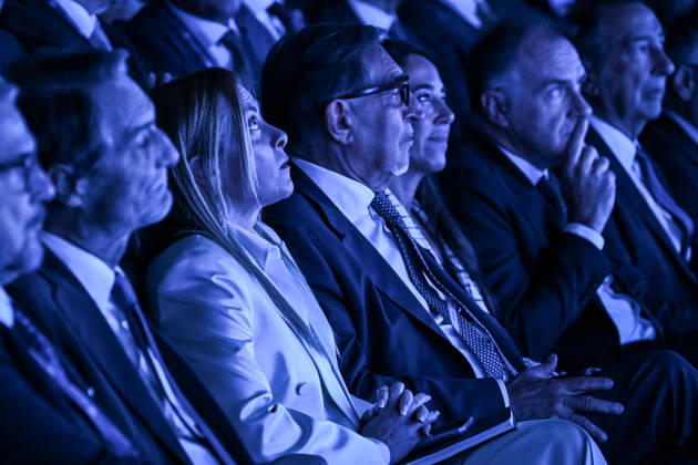 October 12, 2026, Milan, Mi, Italy: Prime Minister Giorgia Meloni with Senate President Ignazio La Russa during the Assolombarda 2026 General Assembly, Milan, 12 10 2026 Milan Italy  - ZUMAa289 20261012_zia_a289_045 Copyright: xAgf NicolaxMarfisix