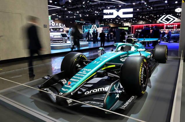 (261012) -- PARIS, Oct. 12, 2026 -- A vehicle on display is seen during the Paris Motor Show in Paris, France, Oct. 12, 2026. The 2026 Paris Motor Show kicked off here on Monday. ) FRANCE-PARIS-MOTOR SHOW 2026 WuxHuiwo