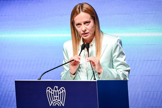 October 12, 2026, Milan, Mi, Italy: Prime Minister Giorgia Meloni speaks at the Assolombarda 2026 General Assembly, Milan, 12 10 2026 Milan Italy  - ZUMAa289 20261012_zia_a289_148 Copyright: xAgf NicolaxMarfisix