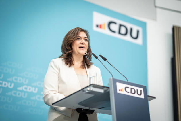 Franziska Hoppermann, CDU-Generalsekretärin, bei der Abschlusspressekonferenz;Präsidiumsklausurtagung der CDU Deutschlands in Berlin, Oktober 2026, Berlin Berlin Deutschland Konrad-Adenauer-Haus