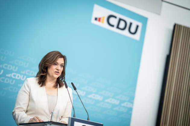 Franziska Hoppermann, CDU-Generalsekretärin, bei der Abschlusspressekonferenz;Präsidiumsklausurtagung der CDU Deutschlands in Berlin, Oktober 2026, Berlin Berlin Deutschland Konrad-Adenauer-Haus