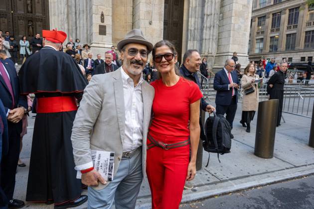 October 12, 2026, New York, New York, United States: (L-R) Paolo Mastropietro and Jill Hennessy attend.The annual Columbus Day Parade on Fifth Avenue on October 12, 2026 in New York City. New York United States - ZUMAs197 20261012_aaa_s197_641 Copyright: xRonxAdarx