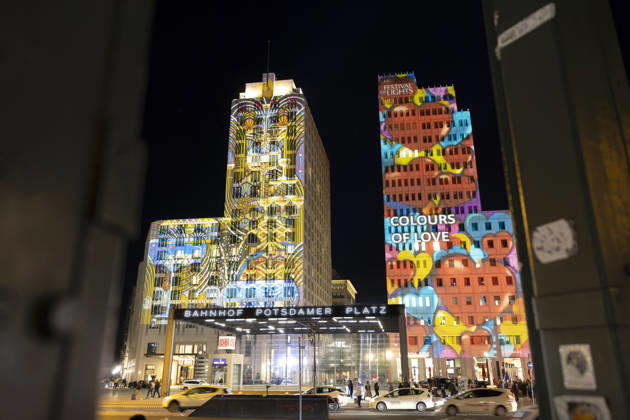 Festival of Lights , Lichterfest in der Innenstadt, Berlin, 10.10.2026 Potzdamer Platz, 22. BERLIN FESTIVAL OF LIGHTS, Motto: Colours of Love, Lichtinstallationen, 12.10.2026, Berlin, Deutschland < english> 22nd Berlin Festival of Lights, Theme: Colours of Love, light installations, October 12, 2026, Berlin, Germany Berlin Innenstadt Berlin Deutschland, Germany Copyright: xPeterxEngelkex