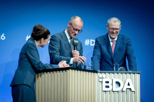 Deutschen Arbeitgebertag, bcc, Berlin Congress Center Deutschen Arbeitgebertag, bcc, Berlin Congress Center, Rainer Dulger, Arbeitgeberpräsident Friedrich Merz, Bundeskanzler Dagmar Rosenfeld Berlin Berlin GER