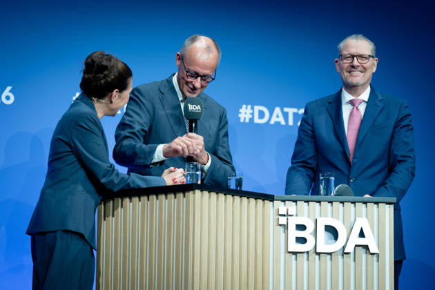 Deutschen Arbeitgebertag, bcc, Berlin Congress Center Deutschen Arbeitgebertag, bcc, Berlin Congress Center, Rainer Dulger, Arbeitgeberpräsident Friedrich Merz, Bundeskanzler Dagmar Rosenfeld Berlin Berlin GER