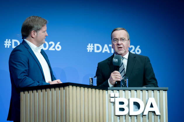Deutschen Arbeitgebertag, bcc, Berlin Congress Center Deutschen Arbeitgebertag, bcc, Berlin Congress Center, Michael Bröcker, Boris Pistorius, Bundesverteidigungsminister Berlin Berlin GER