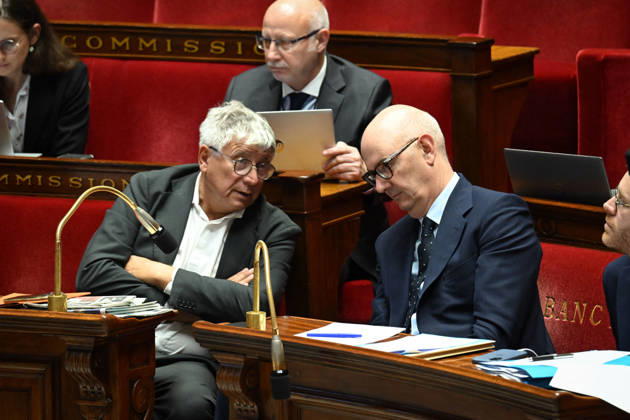 2027 Finance Bill Part One at the National Assembly French deputy Eric Coquerel and French Minister of the Economy, Finance and Industrial, Energy and Digital Sovereignty Roland Lescure during the 2027 Finance Bill Part One at the National Assembly, French Parliament in Paris, France on octobre 13, 2026. Photo by Tomas Stevens ABACAPRESS.COM Paris France  Copyright: xStevensxTomas ABACAx