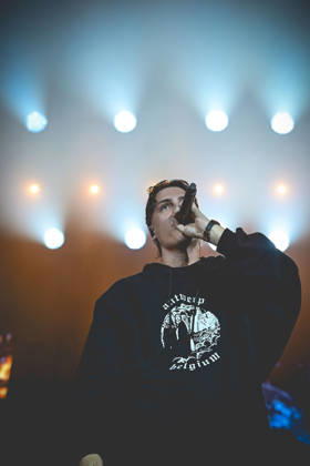 October 13, 2026, Napoli, Italy: Francesco Stasi, better known as Kid Yugi, an Italian rapper performs live at PalaPartenope during his live tour 2026. Napoli Italy - ZUMAs197 20261013_aaa_s197_655 Copyright: xPaolaxVisonex