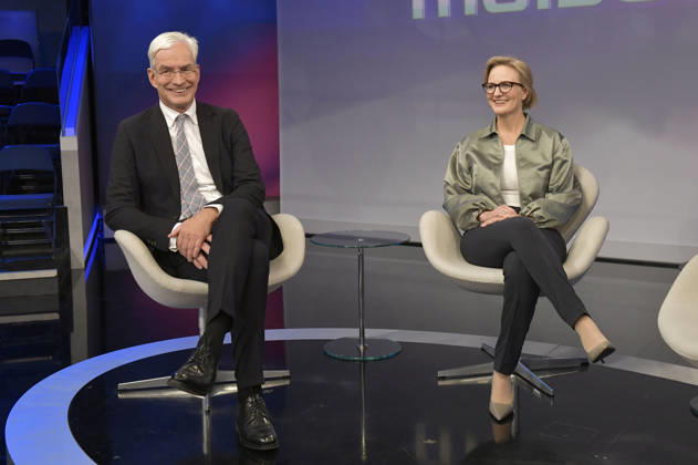 Mathias Middelberg und Franziska Brantner in der ARD-Talkshow maischberger im Studio Berlin Adlershof. Berlin, 13.10.2026