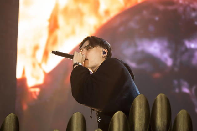October 13, 2026, Naples, Naples, Italy: Italian rapper Francesco Stasi aka Kid Yugi perform live during Anche gli Eroi muoiono live tour in Palapartenope in Naples, Italy on October 13, 2026. Naples Italy - ZUMAl175 20261013_zip_l175_005 Copyright: xFrancescoxLucianox