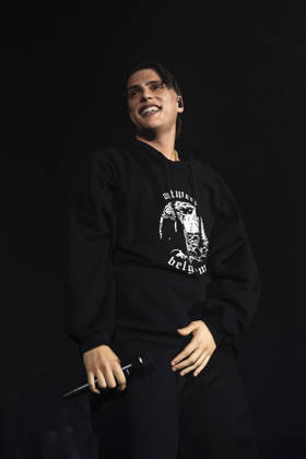 October 13, 2026, Naples, Naples, Italy: Italian rapper Francesco Stasi aka Kid Yugi perform live during Anche gli Eroi muoiono live tour in Palapartenope in Naples, Italy on October 13, 2026. Naples Italy - ZUMAl175 20261013_zip_l175_016 Copyright: xFrancescoxLucianox
