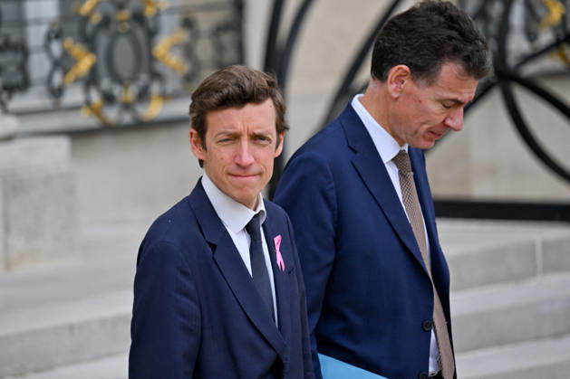Weekly Cabinet Meeting at the Elysee Palace French Minister of Education Edouard Geffray and French Minister of Higher Education, Research and Space Philippe Baptiste leaves after the weekly cabinet meeting (Conseil des ministres) at the Elysee Palace in Paris, France, on October 14, 2026. Photo by Tomas Stevens ABACAPRESS.COM Paris France  Copyright: xStevensxTomas ABACAx