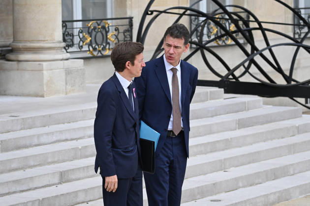 Weekly Cabinet Meeting at the Elysee Palace French Minister of Education Edouard Geffray and French Minister of Higher Education, Research and Space Philippe Baptiste leaves after the weekly cabinet meeting (Conseil des ministres) at the Elysee Palace in Paris, France, on October 14, 2026. Photo by Tomas Stevens ABACAPRESS.COM Paris France  Copyright: xStevensxTomas ABACAx