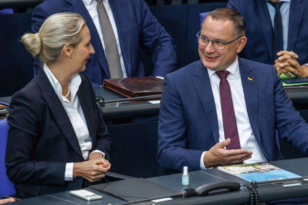 Bundestag Alice Weidel und Tino Chrupalla (AfD) im Deutschen Bundestag am 14.10.26 in Berlin. Berlin Berlin Deutschland Bundestag