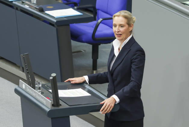 Alice Weidel bei der Sitzung im Deutschen Bundestag am 14.10.2026 in Berlin Bundeskanzler Merz bei Regierungserklärung m Deutschen Bundestag