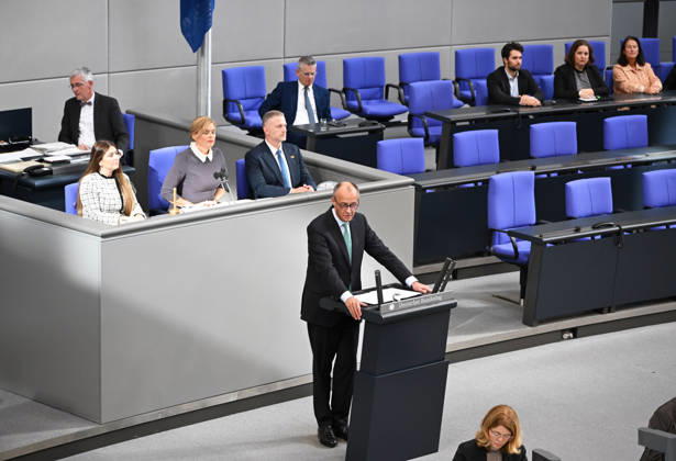 German Chancellor Friedrich Merz delivers government statement in Berlin ahead of EU Summit BERLIN, GERMANY – OCTOBER 14: German Chancellor Friedrich Merz delivers a government statement ahead of the upcoming meeting of the European Council in the Bundestag in Berlin, Germany, on October 14, 2026. Volodymyr Sindieiev Anadolu Berlin Germany. Editorial use only. Please get in touch for any other usage.  Copyright: x2026xAnadoluxVolodymyrxSindieievx