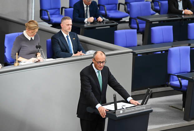 German Chancellor Friedrich Merz delivers government statement in Berlin ahead of EU Summit BERLIN, GERMANY – OCTOBER 14: German Chancellor Friedrich Merz delivers a government statement ahead of the upcoming meeting of the European Council in the Bundestag in Berlin, Germany, on October 14, 2026. Volodymyr Sindieiev Anadolu Berlin Germany. Editorial use only. Please get in touch for any other usage.  Copyright: x2026xAnadoluxVolodymyrxSindieievx