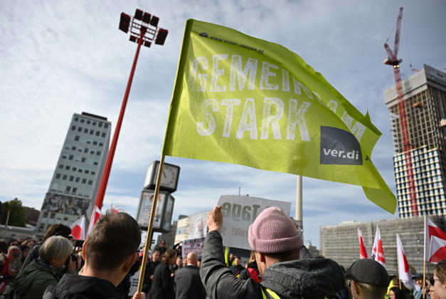 Charite workers strike over working conditions in Berlin BERLIN, GERMANY - OCTOBER 15: Workers at Charite, one of Germany’s largest university hospitals, take part in a warning strike called by the ver.di trade union, demanding better working conditions and reduced workloads, in Berlin, Germany, October 15, 2026. Volodymyr Sindieiev Anadolu Berlin Germany. Editorial use only. Please get in touch for any other usage.  Copyright: x2026xAnadoluxVolodymyrxSindieievx