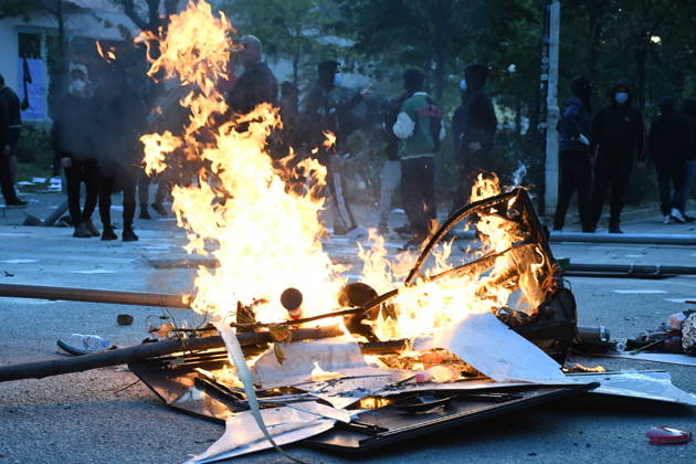 Students protest for better educational conditions in Albania TIRANA, ALBANIA - OCTOBER 15 : Demonstrators gather as high school students and citizens join university students to protest for better educational conditions in front of the Ministry of Education in Tirana, Albania on October 15, 2026. Olsi Shehu Anadolu Tirana Albania. Editorial use only. Please get in touch for any other usage.  Copyright: x2026xAnadoluxOlsixShehux