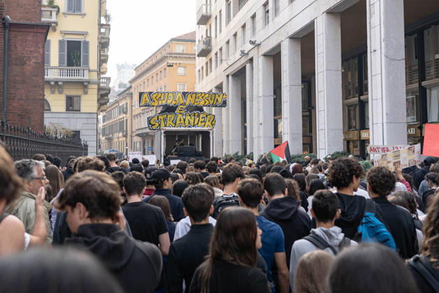 IPA89759907 - Milan, October 16, 26, Largo Cairoli, No One Is a Stranger Student Strike  Copyright: xGiuliaxSciaccax xGiuliaxSciaccax IPA89759907