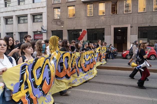 IPA89759931 - Milan, October 16, 26, Largo Cairoli, No One Is a Stranger Student Strike  Copyright: xGiuliaxSciaccax xGiuliaxSciaccax IPA89759931
