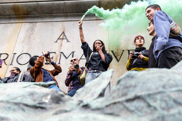 October 16, 2026, Turin, Piedmont, Italy: After days of occupations at many high schools across the city, following the French model, on Friday, October 16, in Turin, thousands of students took to the streets to protest the lack of resources in the school system and the inadequate condition of school buildings. The protesters marched through the city, stopping in front of Porta Susa, where teachers formed a human chain to separate them from the police. Lastly, in Piazza Castello, the police used water cannons and tear gas to disperse the demonstration, which had arrived outside the police headquarters. Turin Italy - ZUMAs377 20261016_znp_s377_014 Copyright: xPietroxStariccox