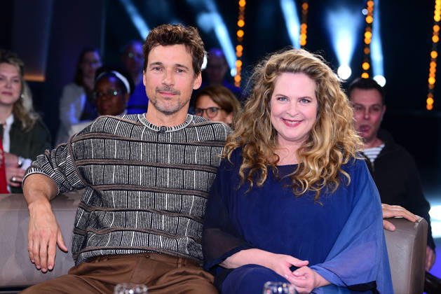 Florian David Fitz and Diana Amft during the NDR Talk Show on October 16, 2026 at NDR Studio Lokstedt in Hamburg, Germany NDR Talk Show in Hamburg, Germany