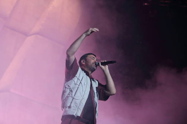 Marten Laciny alias Marteria bei einem Konzert in der Max-Schmeling-Halle in Berlin, 16. Oktober 2026. Marteria Konzert Berlin