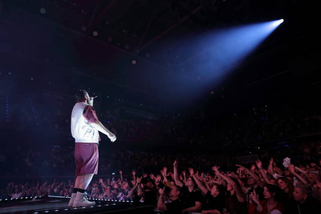 Marten Laciny alias Marteria bei einem Konzert in der Max-Schmeling-Halle in Berlin, 16. Oktober 2026. Marteria Konzert Berlin