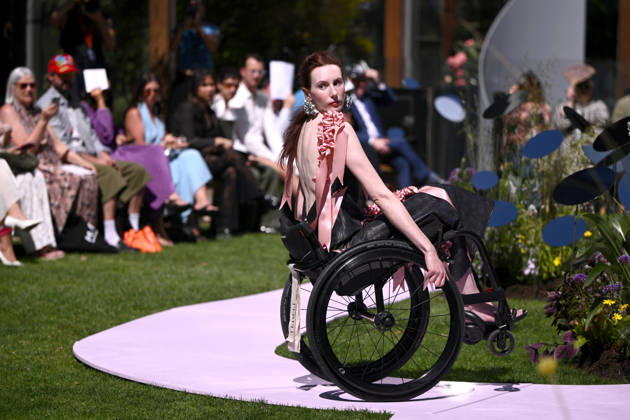 MELBOURNE FASHION WEEK PREVIEW, A model on the runway during a 2026 Melbourne Fashion Week Runway Preview, at Sky Park, Melbourne, Monday, October 19, 2026. The preview features a selection of the upcoming collections that will appear on M FW runways including designers OUT OF HAND x Lisa Waup, Ebony Noire, Van Ermel Scherer, Perple, Gotham, Wilson Jedd Adams, Asiyam, Atoir, NGALI, Kuwaii, HoMie, Collective Closets x Mariam Farah, TOJHÃÄ, Amy Cottrell, BAAQIY and Sean Rentero. ( NO ARCHIVING MELBOURNE VICTORIA Australia Copyright: xJOELxCARRETTx 20261019172972321676