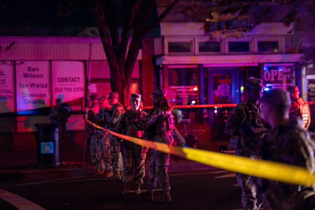 October 19, 2026, Washington, Dc, United States: A National Guard soldier was shot in the Eastern Market neighborhood of Washington, D.C. in the early hours of October 19, 2026. The guardsman tried to break up a fight but was shot by one of the participants, before the suspect was shot by other National Guard soldiers. Both the Guardsman and the suspect were taken to the hospital with non-life threatening injuries. Washington United States - ZUMAl312 20261019_znp_l312_027 Copyright: xAndrewxLeydenx