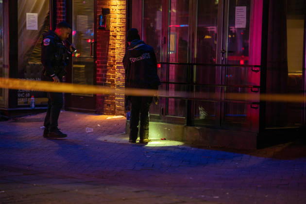 October 19, 2026, Washington, Dc, United States: A National Guard soldier was shot in the Eastern Market neighborhood of Washington, D.C. in the early hours of October 19, 2026. The guardsman tried to break up a fight but was shot by one of the participants, before the suspect was shot by other National Guard soldiers. Both the Guardsman and the suspect were taken to the hospital with non-life threatening injuries. Washington United States - ZUMAl312 20261019_znp_l312_029 Copyright: xAndrewxLeydenx