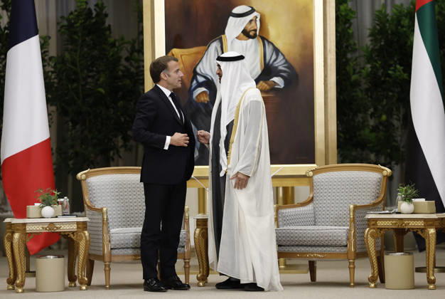 President Macron Visit To Middle East - Abu Dhabi French President Emmanuel Macron attends a meeting with Sheikh Mohamed bin Zayed Al Nahyan, President of the United Arab Emirates (UAE), at Qasr Al Watan presidential palace in Abu Dhabi, United Arab Emirates, October 19, 2026. Photo by Benoit Tessier Pool ABACAPRESS.COM Abu Dhabi United Arab Emirates Copyright: xTessierxBenoit Pool ABACAx