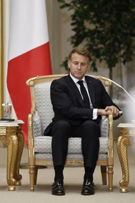 President Macron Visit To Middle East - Abu Dhabi French President Emmanuel Macron attends a meeting with Sheikh Mohamed bin Zayed Al Nahyan, President of the United Arab Emirates (UAE), (not seen) at Qasr Al Watan presidential palace in Abu Dhabi, United Arab Emirates, October 19, 2026. Photo by Benoit Tessier Pool ABACAPRESS.COM Abu Dhabi United Arab Emirates  Copyright: xTessierxBenoit Pool ABACAx