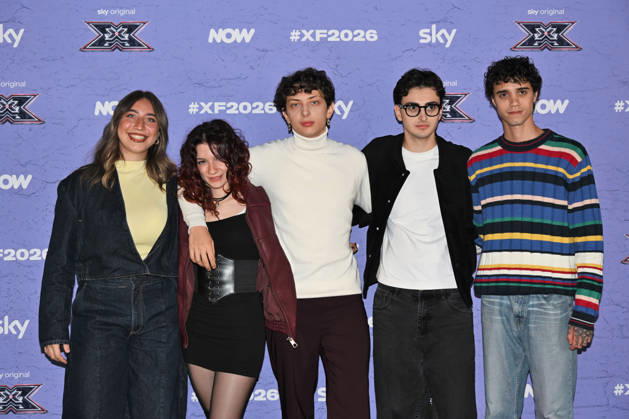 IPA89927905 - Milan, Italy: X Factor 2026 photocall featuring the 12 official contestants IRAMA S TEAM In the photo: Patrizia, Le Distanze, Lenanie  Copyright: xNickxZonnax xNickxZonnax IPA89927905