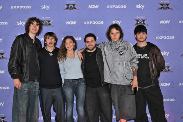 IPA89927991 - Milan, Italy: X Factor 2026 photocall featuring the 12 official contestants FRANCESCO GABBANI S TEAM In the photo: Scraffs, Alice Fregoso, Giacomo Calò  Copyright: xNickxZonnax xNickxZonnax IPA89927991