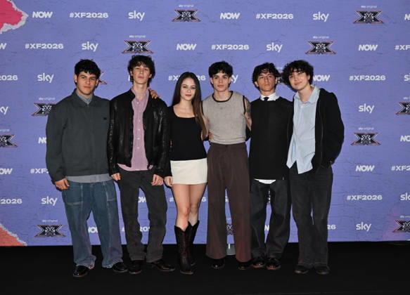 IPA89928063 - Milan, Italy: X Factor 2026 photocall featuring the 12 official contestants PAOLA IEZZI S TEAM In the photo: Mad-Dog, Camilla, Manu  Copyright: xNickxZonnax xNickxZonnax IPA89928063