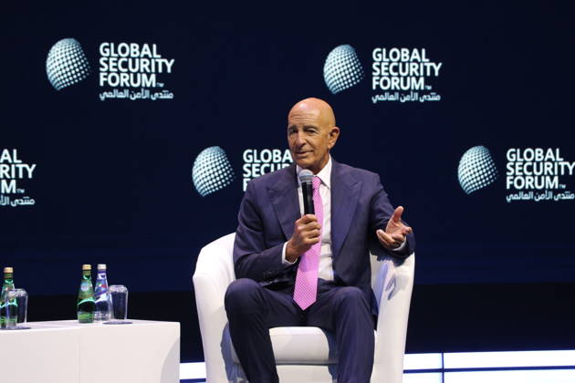 US Ambassador to Turkiye and Special Envoy for Syria Tom Barrack DOHA, QATAR - OCTOBER 20: US Ambassador to Ankara and Special Envoy for Syria and Iraq Tom Barrack delivers a speech during the 8th Global Security Forum, held under the theme The Future of Alliances, in Doha, Qatar, on October 20, 2026. Ali Altunkaya Anadolu Doha Qatar. Editorial use only. Please get in touch for any other usage. Copyright: x2026xAnadoluxAlixAltunkayax