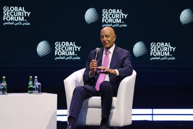US Ambassador to Turkiye and Special Envoy for Syria Tom Barrack DOHA, QATAR - OCTOBER 20: US Ambassador to Ankara and Special Envoy for Syria and Iraq Tom Barrack delivers a speech during the 8th Global Security Forum, held under the theme The Future of Alliances, in Doha, Qatar, on October 20, 2026. Ali Altunkaya Anadolu Doha Qatar. Editorial use only. Please get in touch for any other usage. Copyright: x2026xAnadoluxAlixAltunkayax